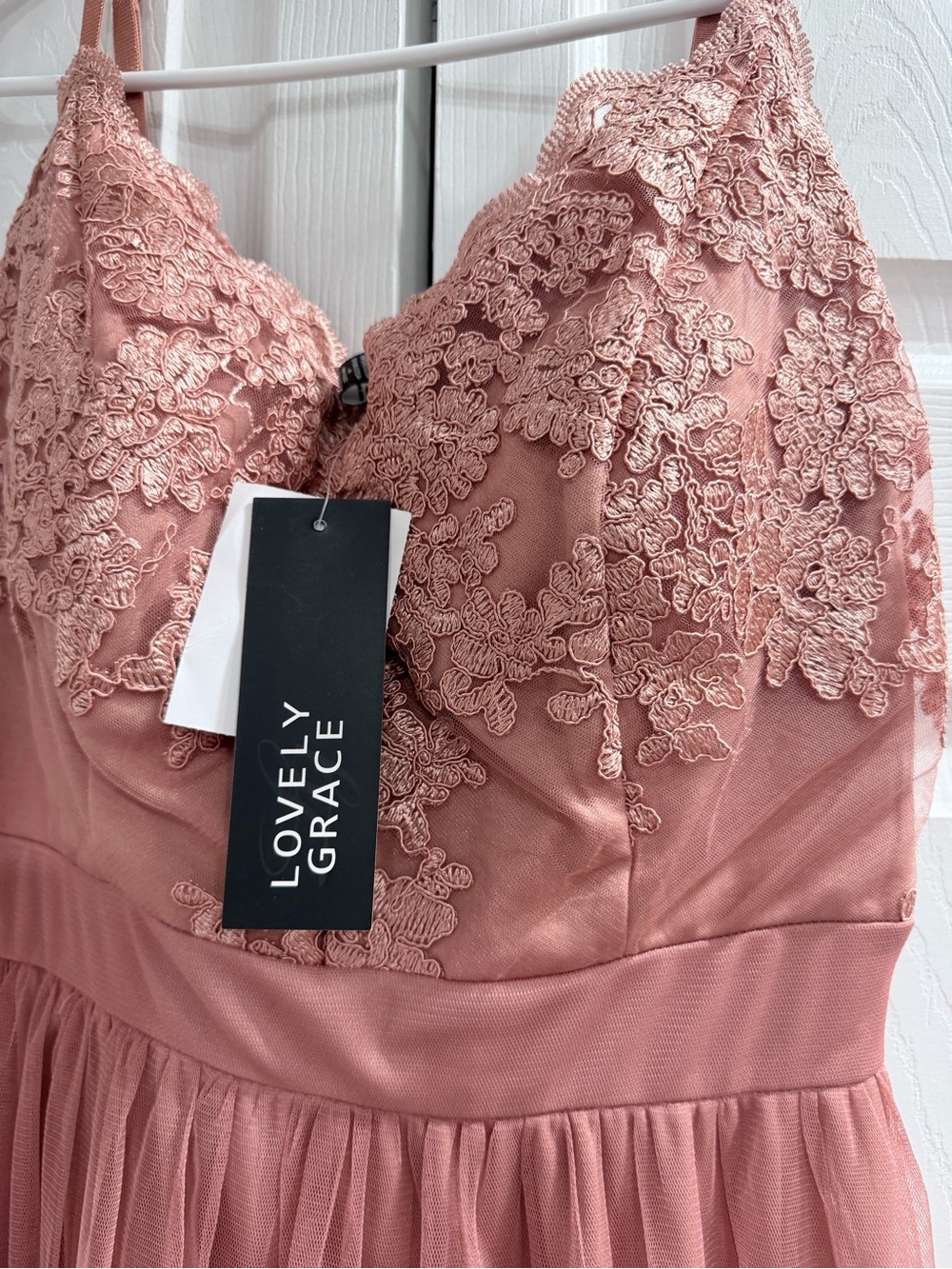 Blush Lace A-Line Dress
